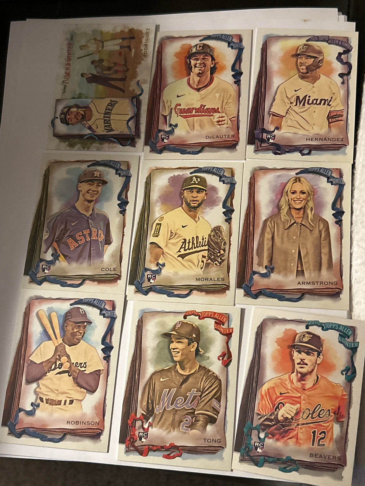 2026 Topps Allen & Ginter 9 Card Lot Jonah Tong RC Dylan Beavers RC Chase DeLauter RC Julio Rodriguez Jackie Robinson