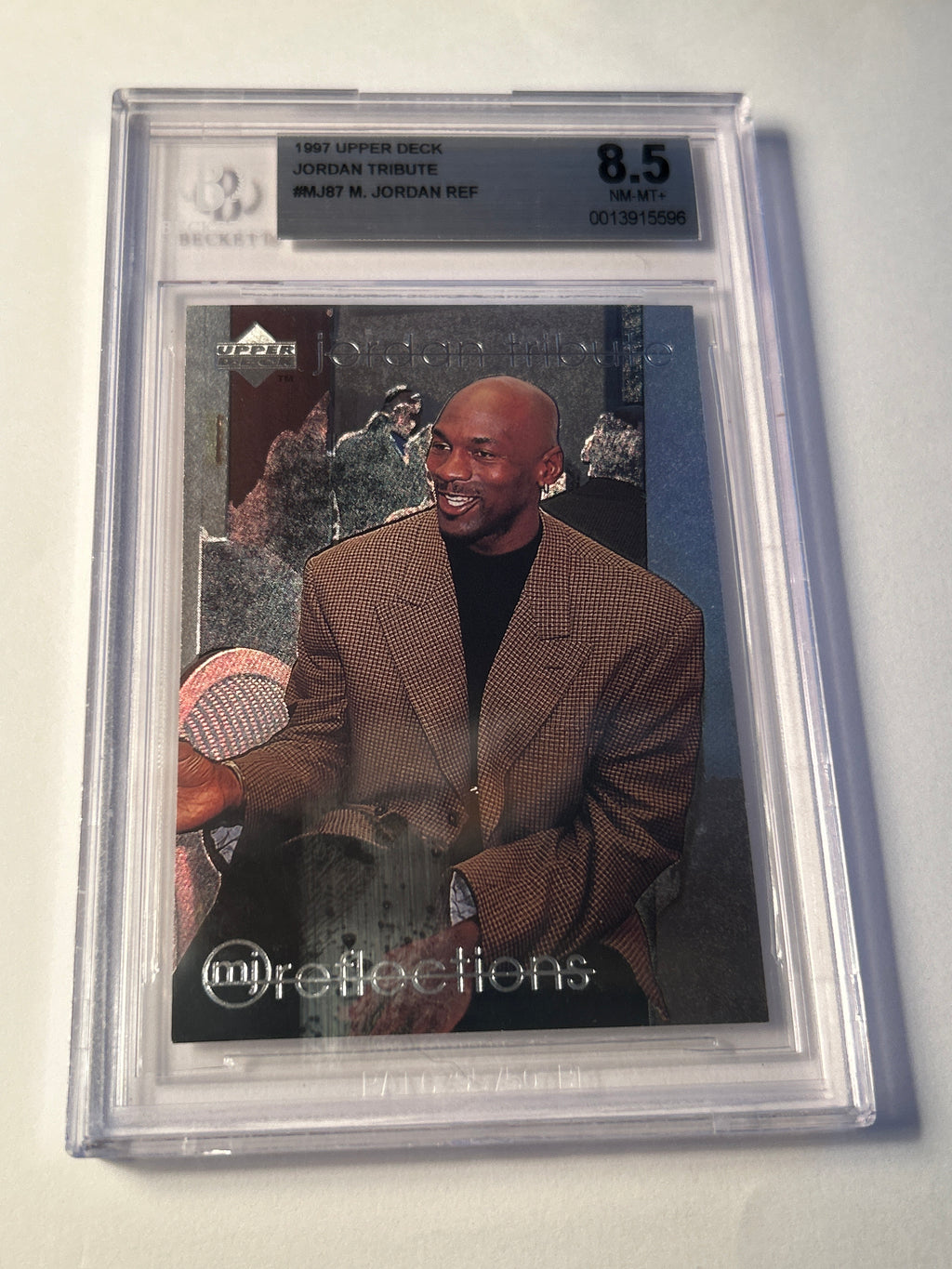 1997 Upper Deck Jordan Tribute #MJ87 Michael Jordan MJ Reflections BGS 8.5 NM-MT+