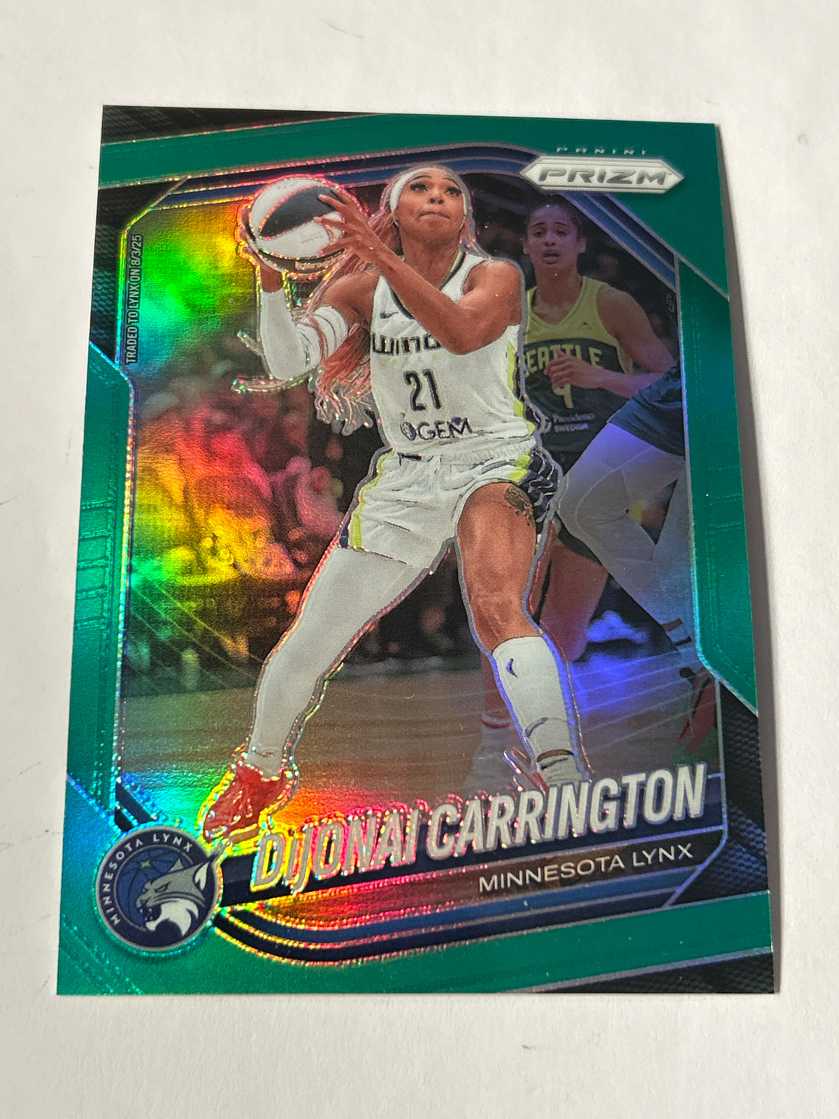 2025 Panini WNBA Prizm DiJonai Carrington Green Prizm #9 Lynx