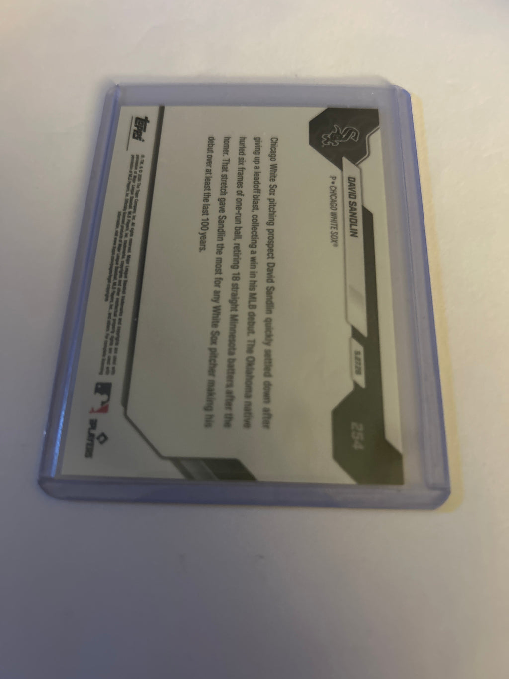 Topps Now #254 David Sandlin MLB Debut – Retires 18 Straight -Call Up