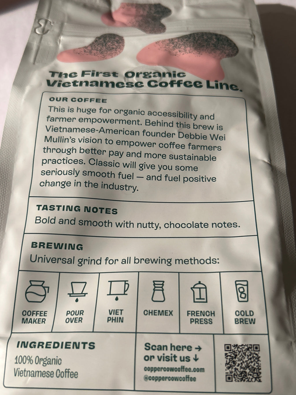 Copper Cow Coffee Classic – Organic Vietnamese Dark Roast – Ground Coffee 12 oz (Best By 5/27)