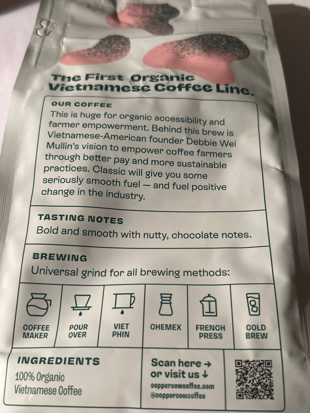 Copper Cow Coffee Classic – Organic Vietnamese Dark Roast – Ground Coffee 12 oz (Best By 5/27)