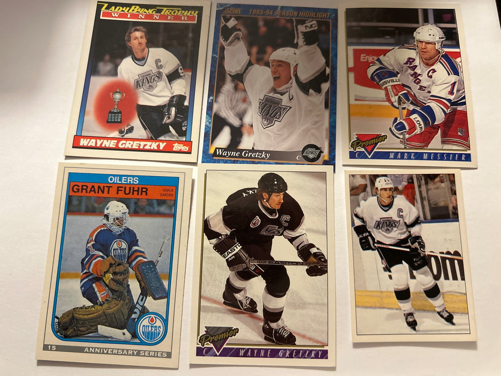 Hockey Legends 6 Card Lot 4 Wayne Gretzky Mark Messier Grant Fuhr Kings Oilers Rangers 1990s
