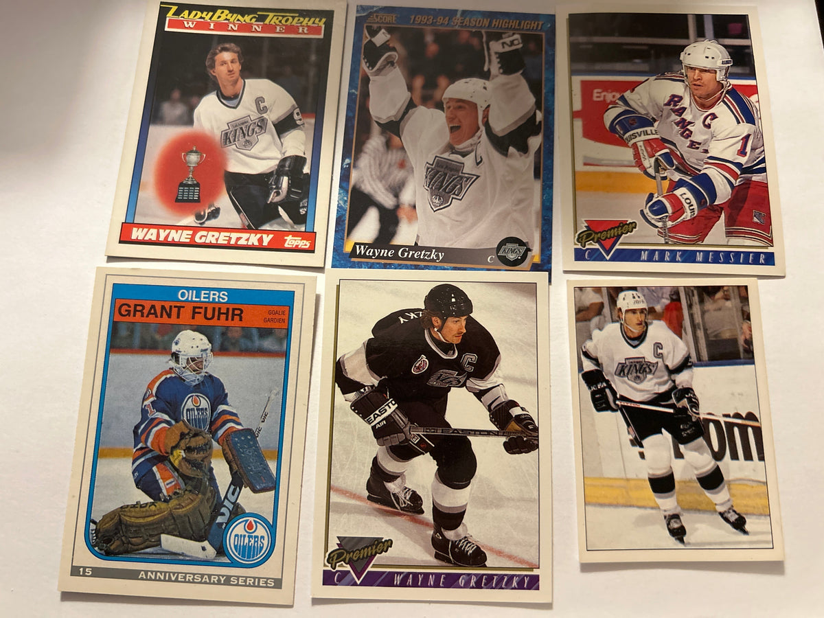 Hockey Legends 6 Card Lot 4 Wayne Gretzky Mark Messier Grant Fuhr Kings Oilers Rangers 1990s