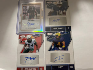 Football Autograph 4 Card Lot Jonas Sanker Prizm Significant Signatures (RC) Auto Saints Sage Autos