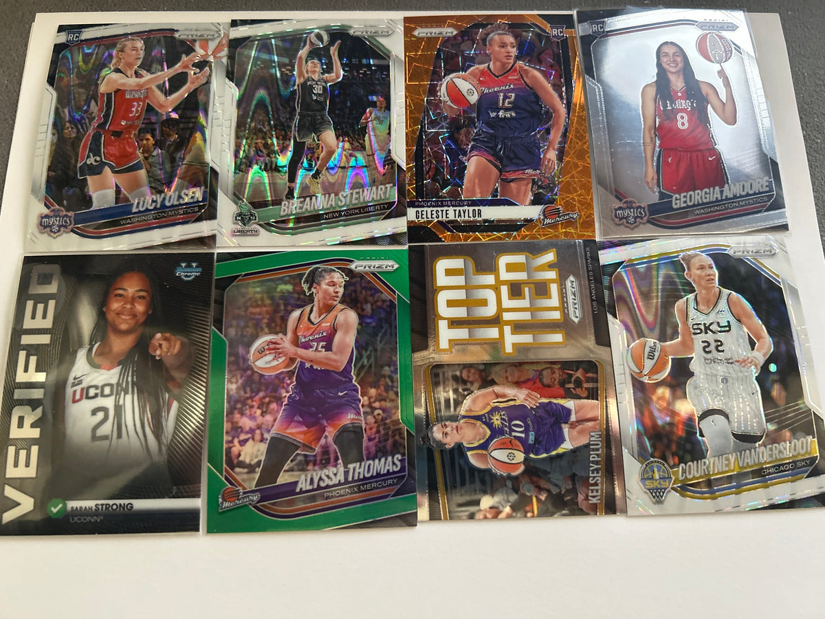 Panini Prizm WNBA 8 Card Lot Breanna Stewart Alyssa Thomas Green Prizm Kelsey Plum Sarah Strong Bowman Verified Lucy Olsen (RC)