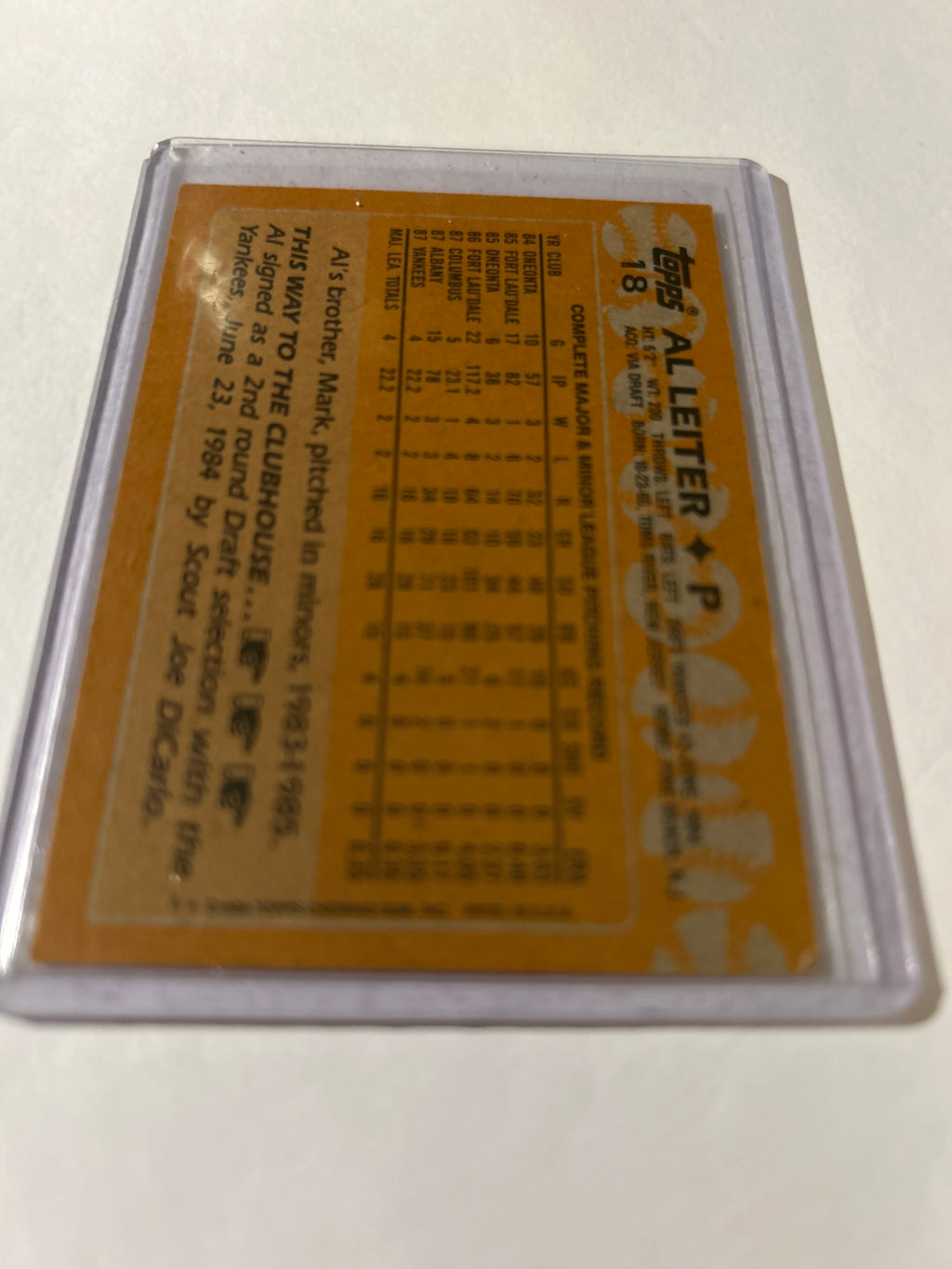 1988 Topps - Future Stars Al Leiter #18 (RC)