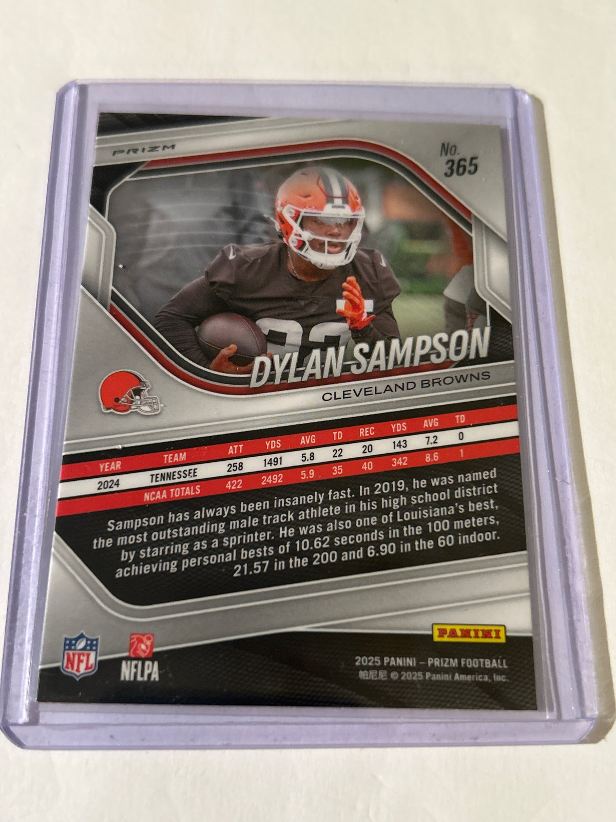 2025 Panini Prizm - Rookies Dylan Sampson #365 White Disco Prizm (RC)