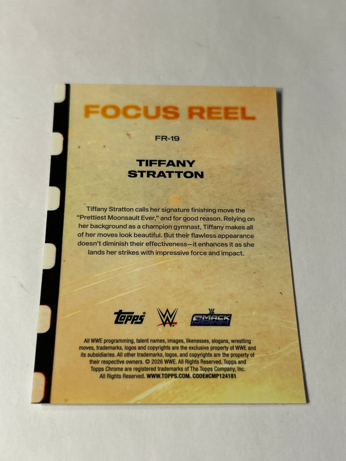 2025 Topps Chrome WWE Tiffany Stratton Focus Reel Insert