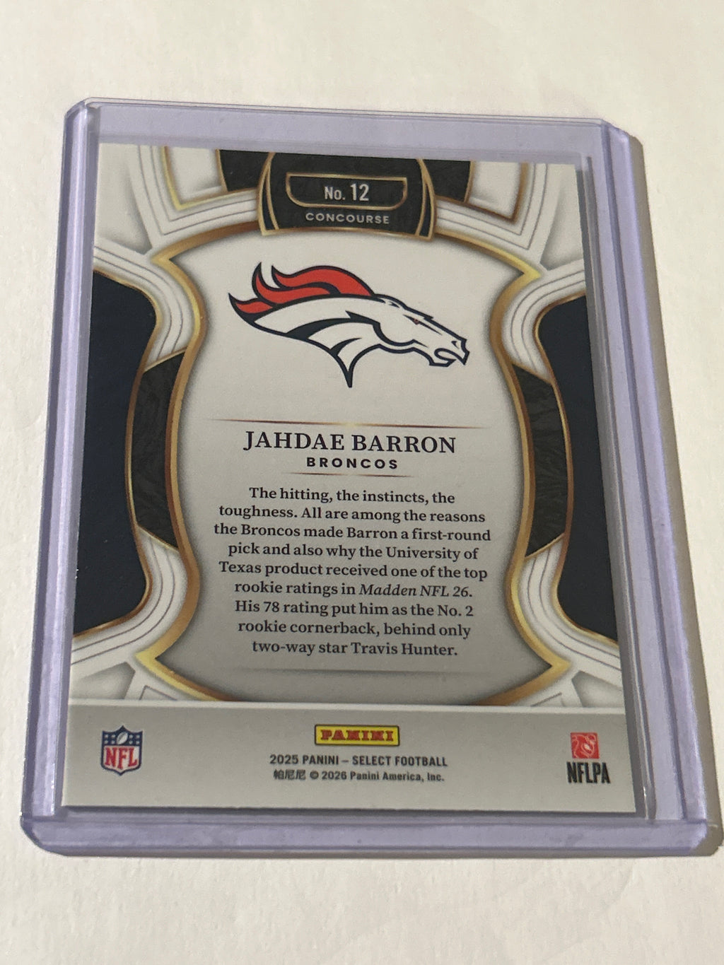 2025 Panini Select - Concourse Jahdae Barron #12  (RC)