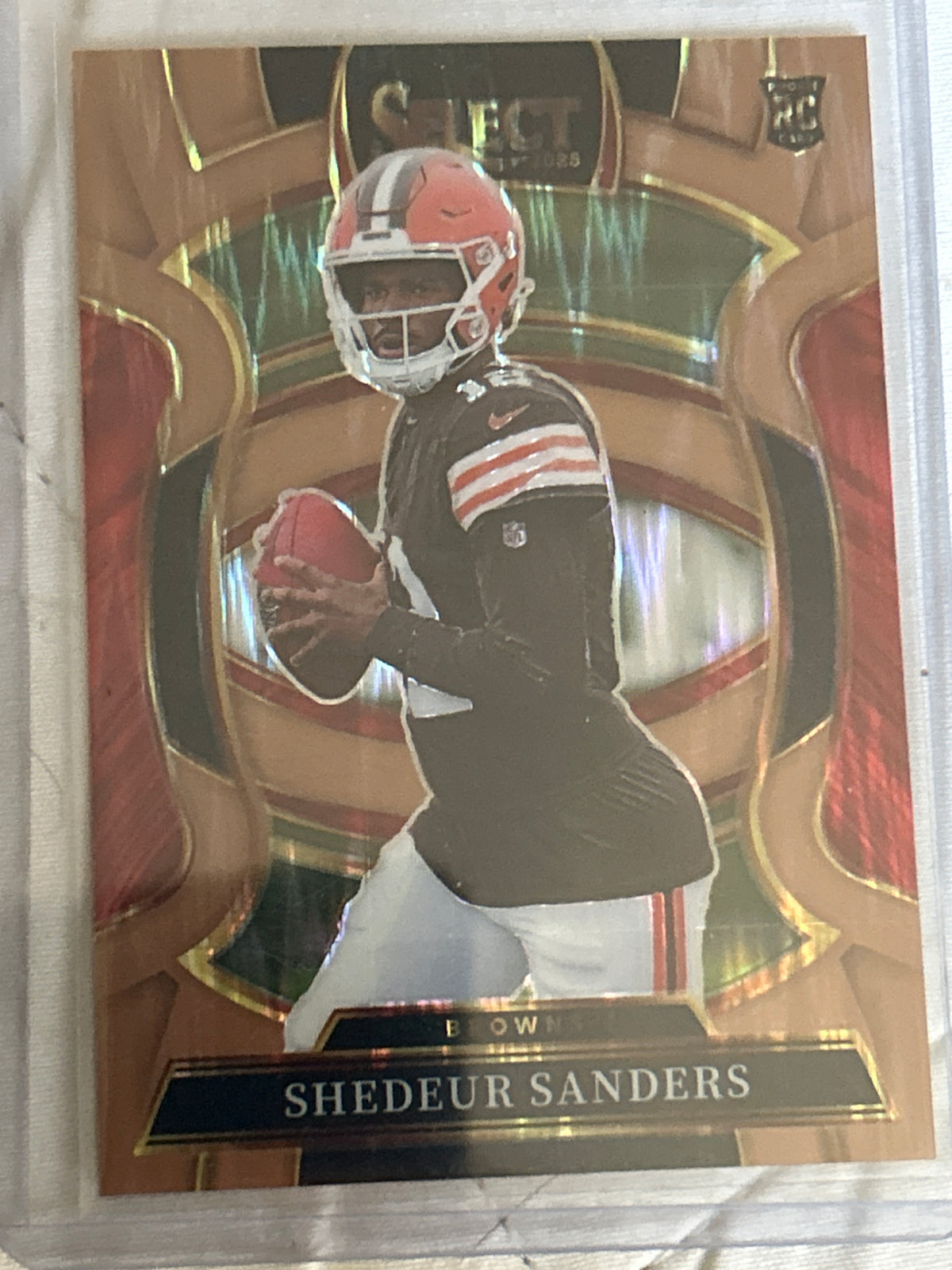 2025 Panini Select Concourse Shedeur Sanders RC #54 Copper Shock Prizm 504/899 Cleveland Browns QB Rookie