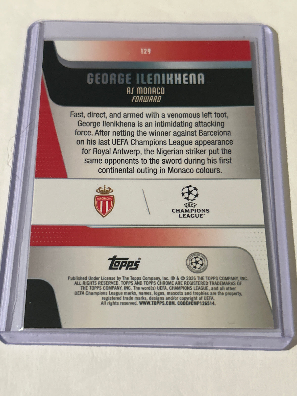 2025-26 Topps Uefa Club Competitions - Future Stars George Ilenikhena #129