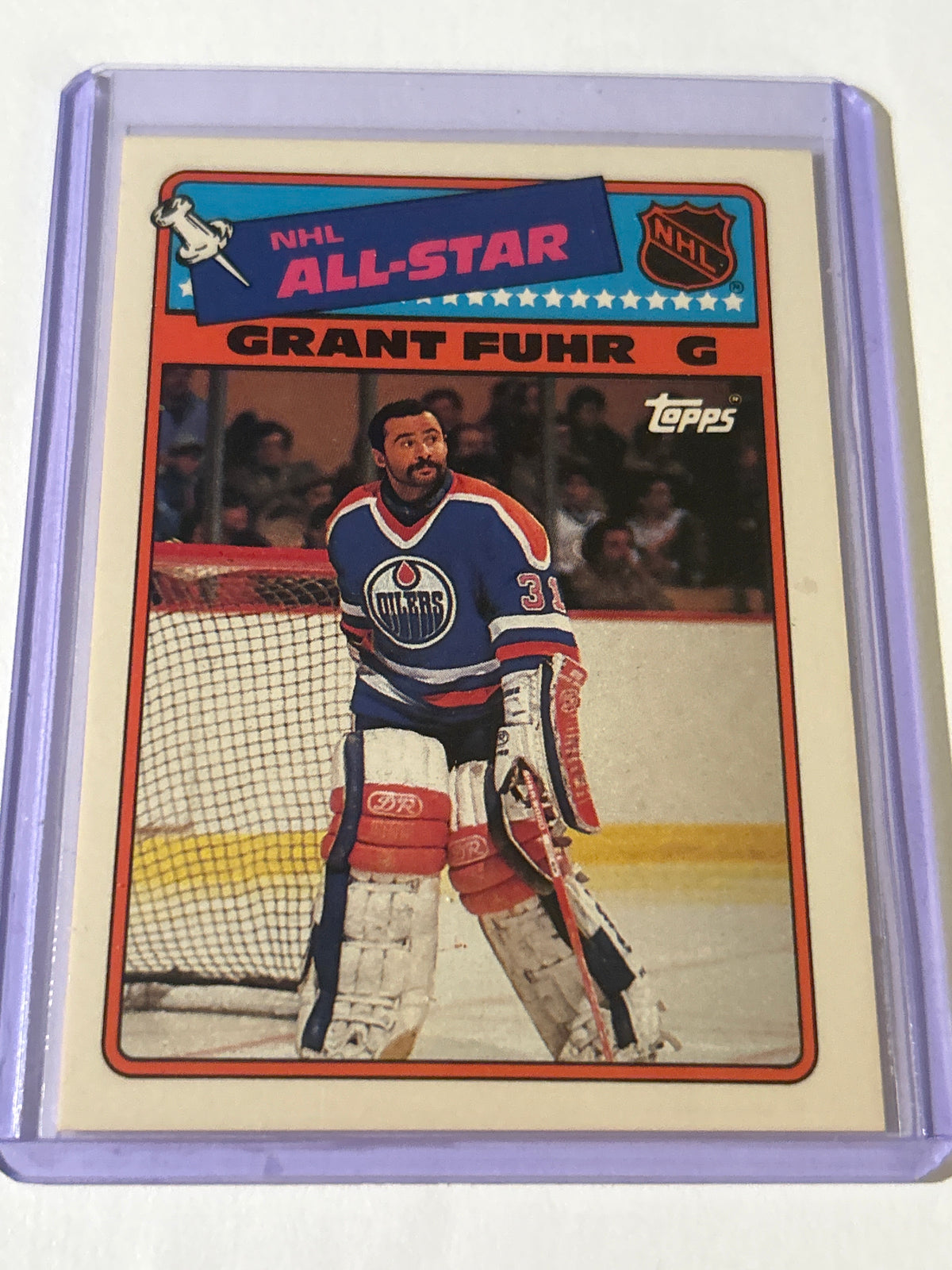 Topps 1988 Grant Fuhr #6 Edmonton Oilers All-Star Sticker 1988-89 Set NHL