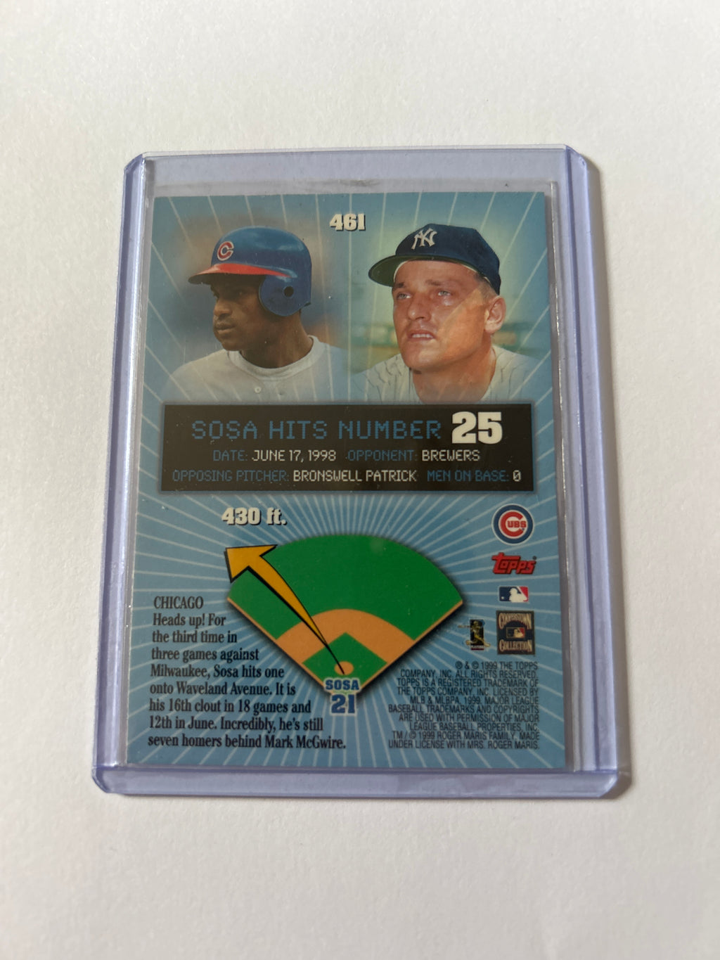 1999 Topps - HR Parade Sammy Sosa #461 Home Run #46