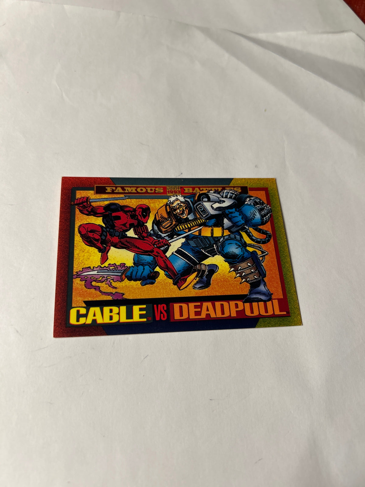 1993 SkyBox Marvel Universe Series IV Cable vs Deadpool Famous Battles
