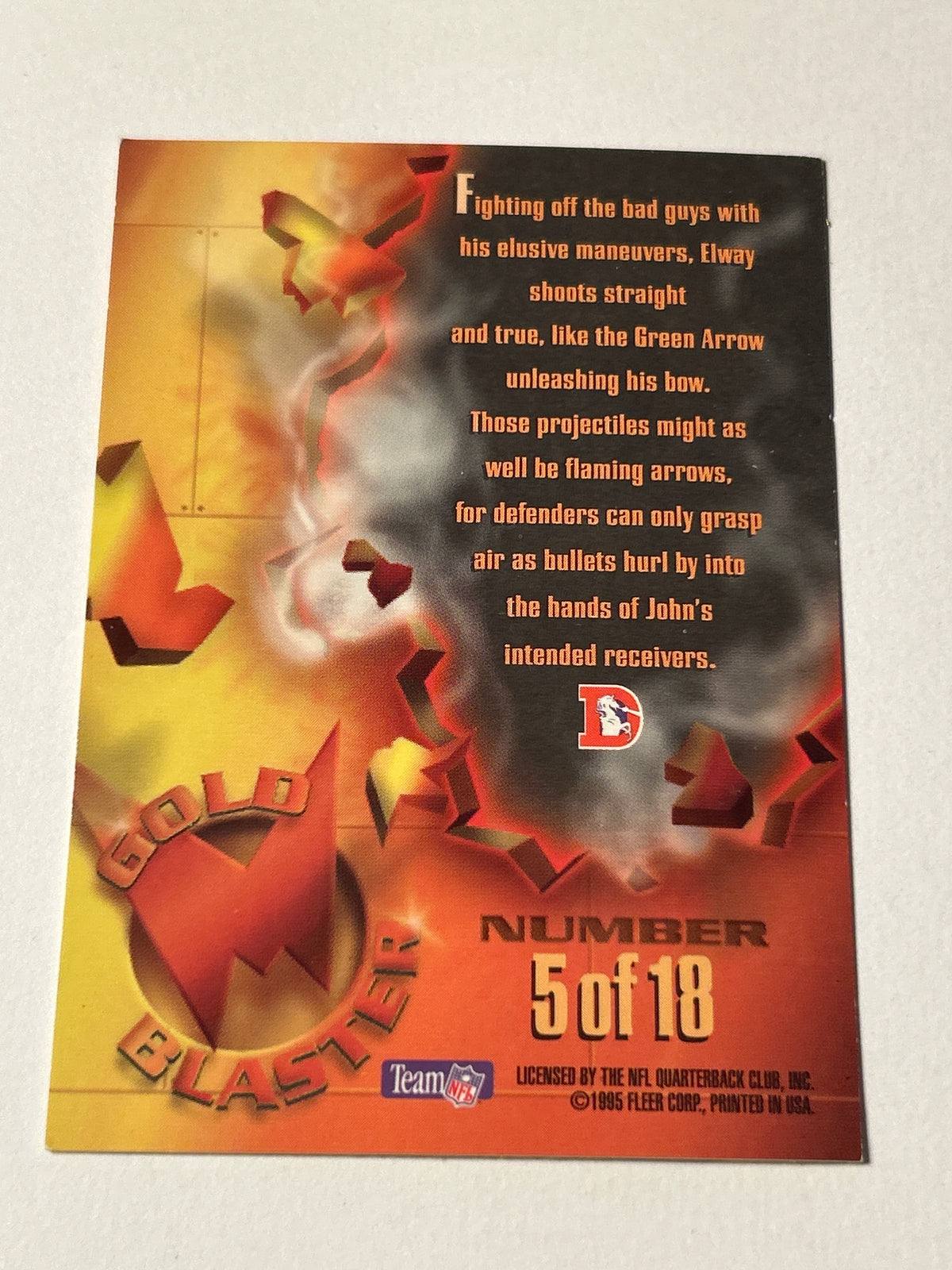 1995 Fleer Metal - Gold Blaster John Elway 5 of 18