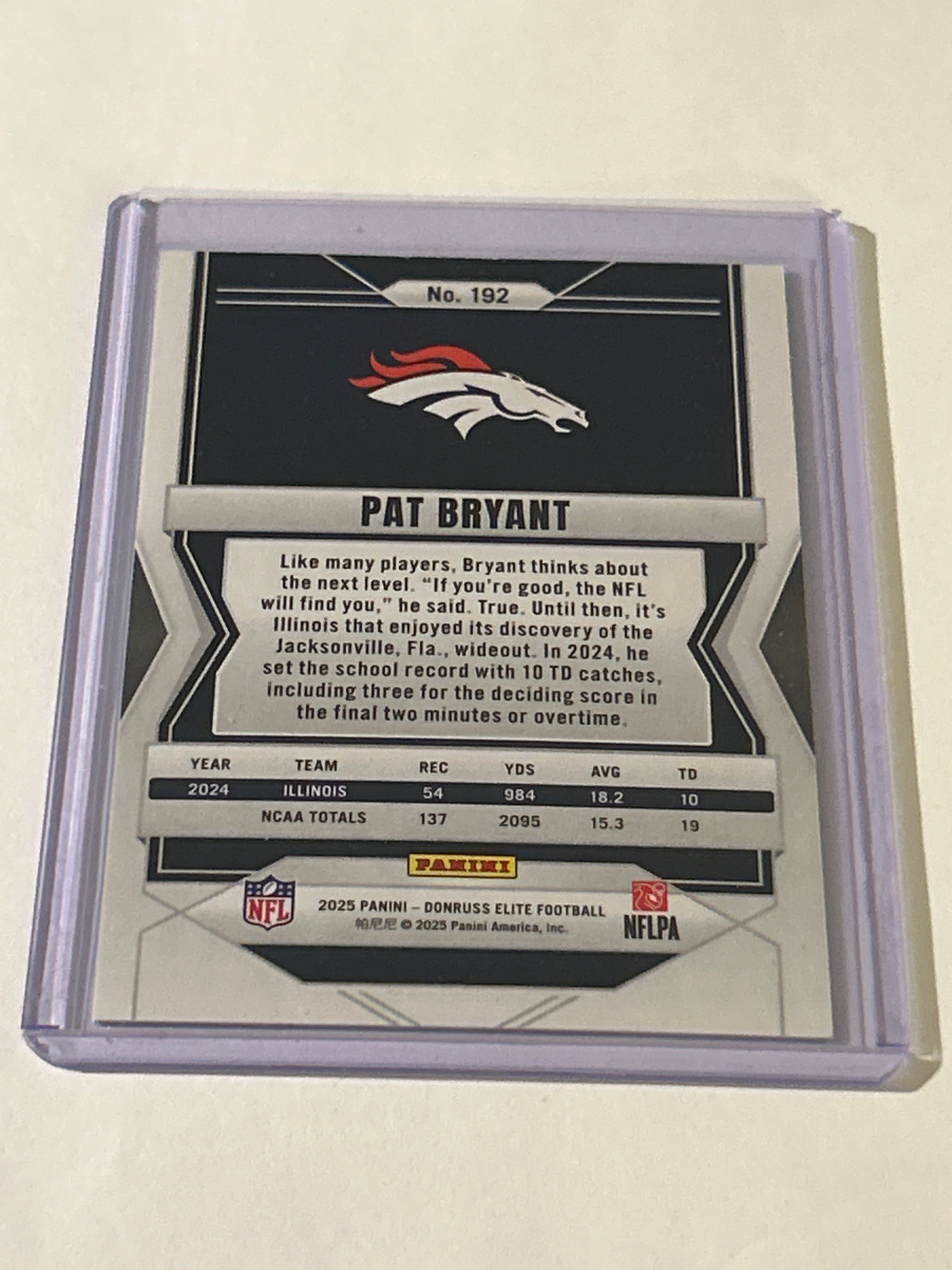 2025 Panini Donruss Elite Rookies Pat Bryant #192 Aspirations Lime Green 12/999