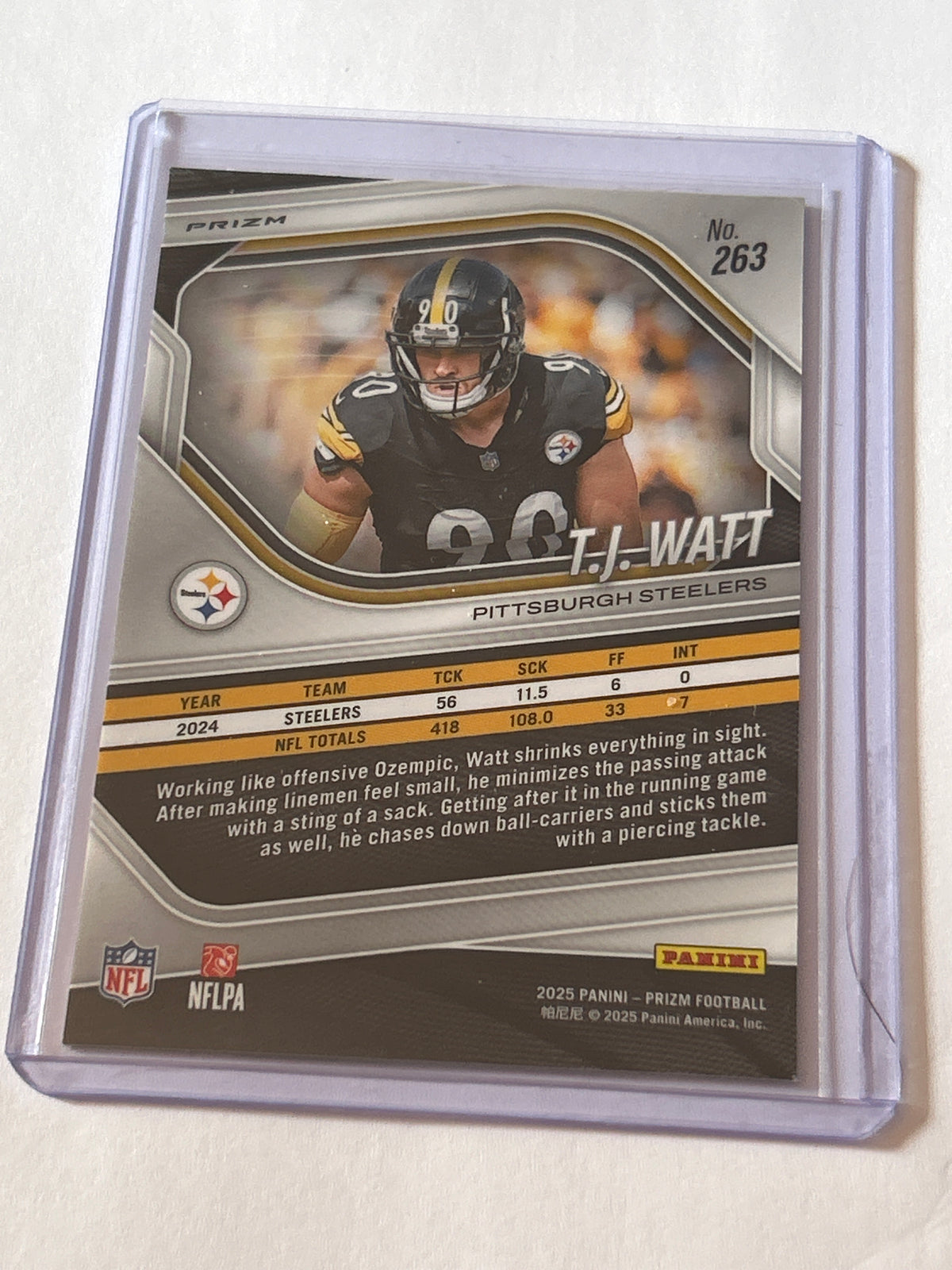 2025 Panini Prizm - T.J. Watt #263 Silver Prizm