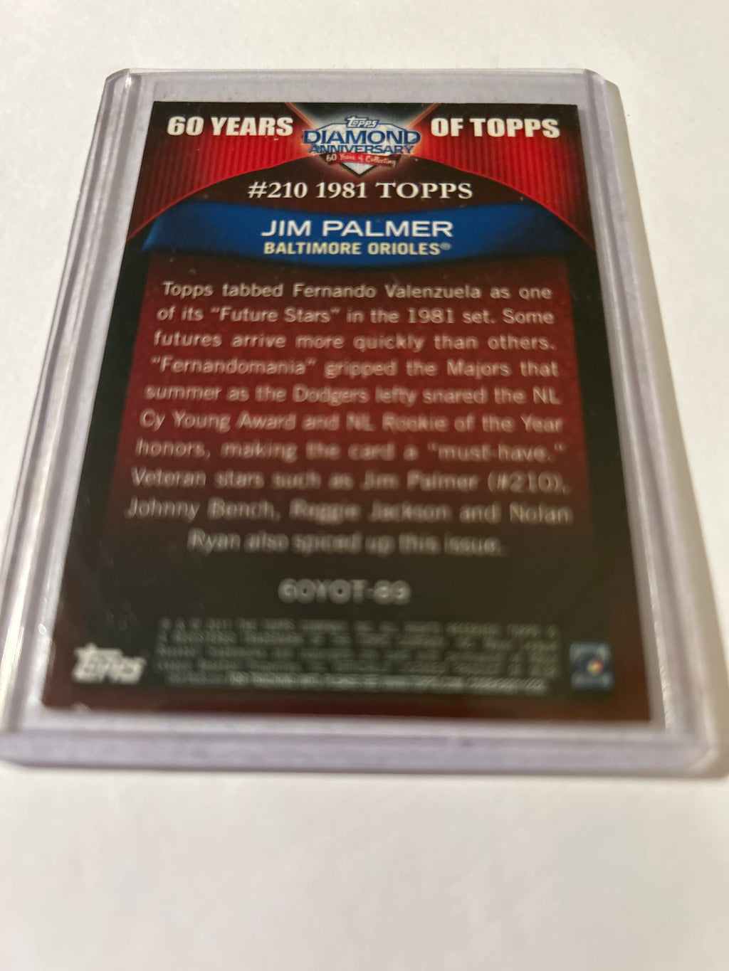 2011 Topps - 60 Years of Topps Jim Palmer #60YOT-89