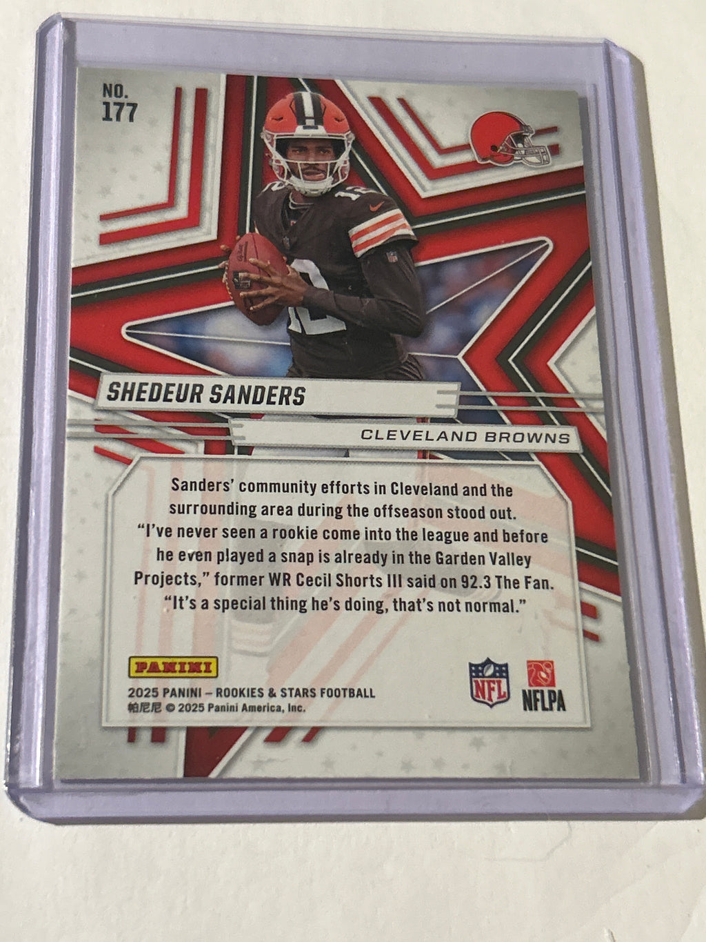 2025 Panini Rookies & Stars - Rookies Shedeur Sanders #177 (RC)