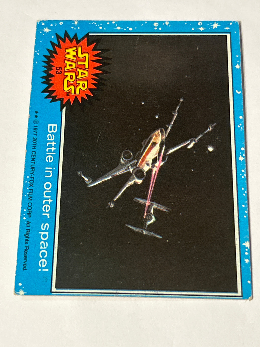 1977 Topps Star Wars Series 1 Blue #53 Battle in Outer Space! (Puzzle Back)