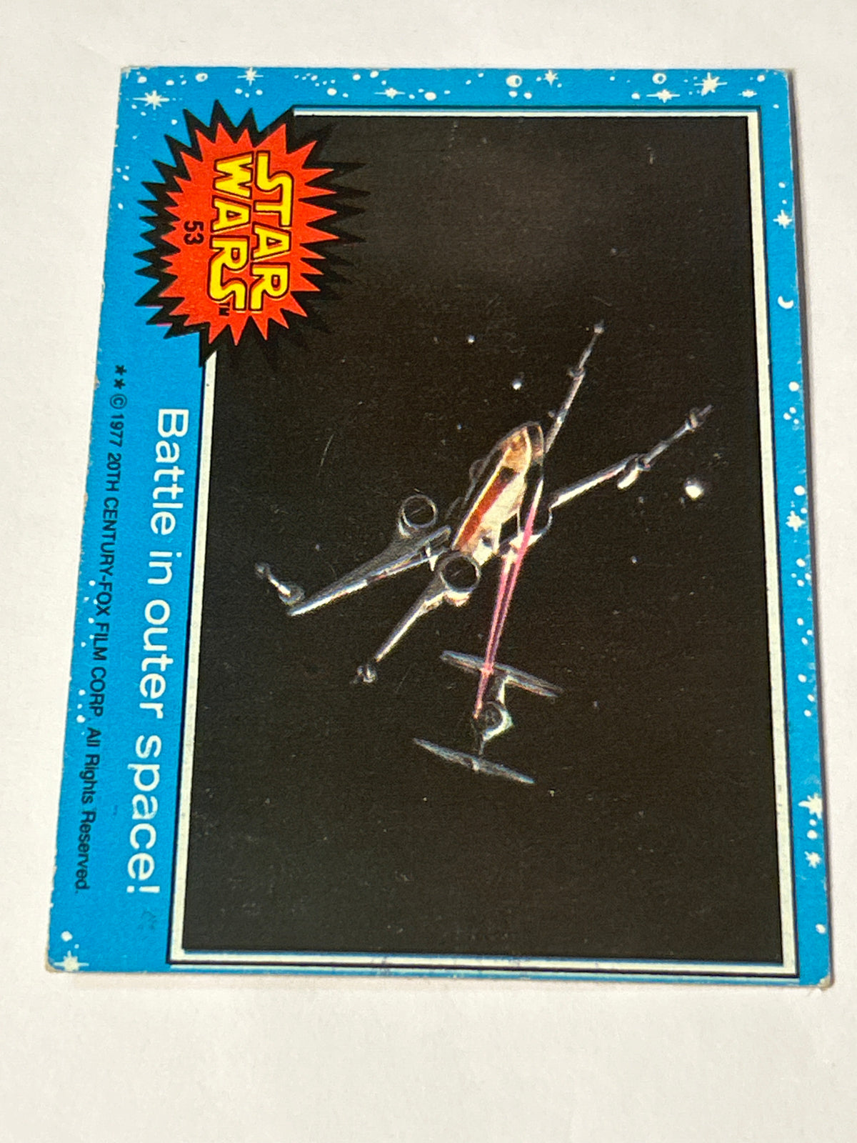 1977 Topps Star Wars Series 1 Blue #53 Battle in Outer Space! (Puzzle Back)