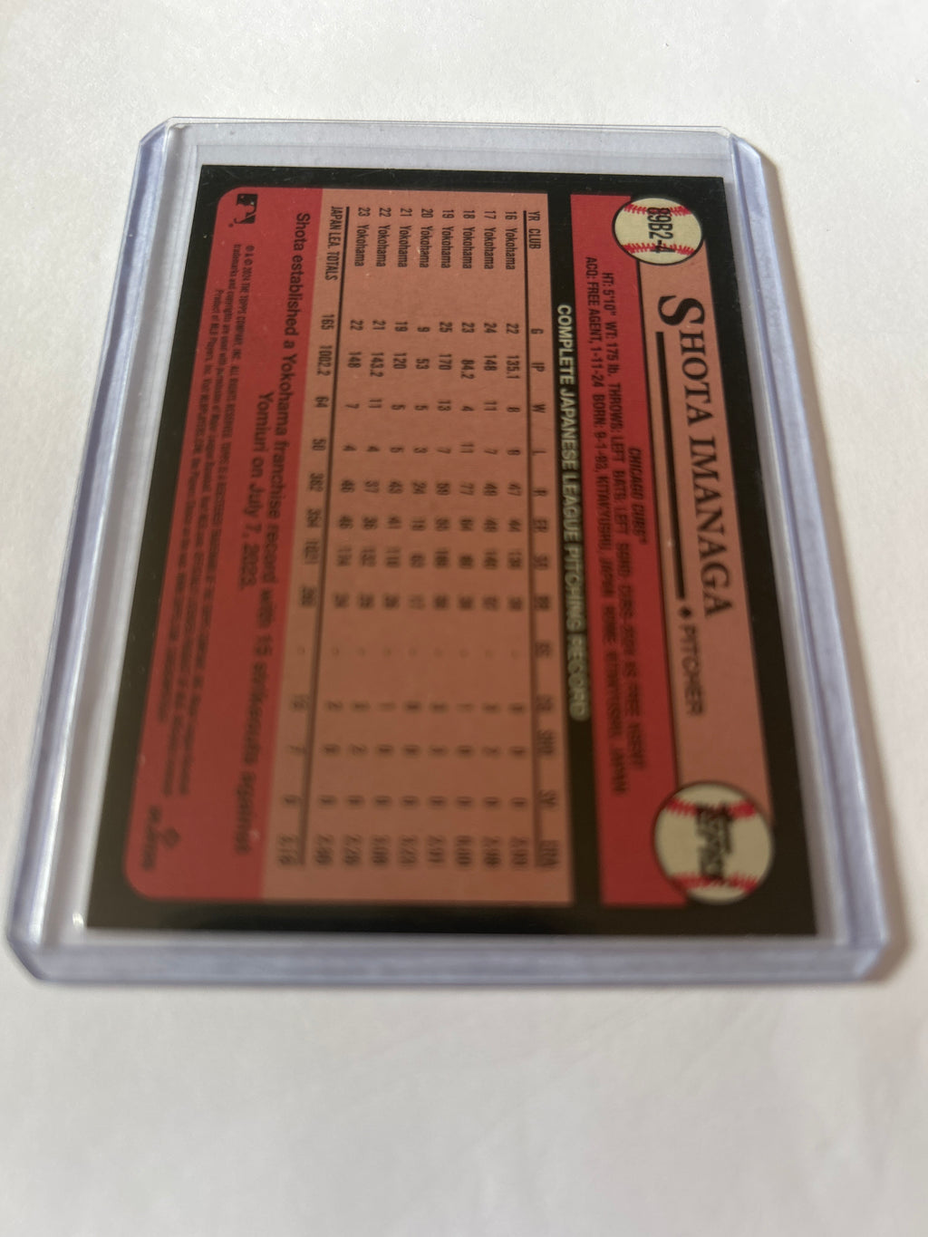 2024 Topps Series 2 - 1989 Topps Baseball Shota Imanaga  #89B2-4 (RC)
