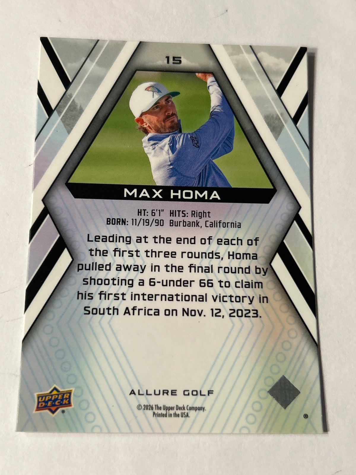 2026 Upper Deck Allure Golf Max Homa #15