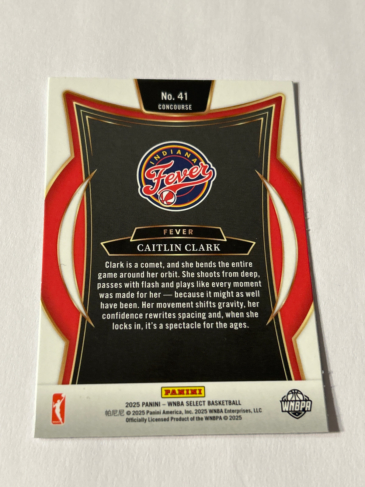 2025 Panini Select WNBA Caitlin Clark Concourse #41 Indiana Fever