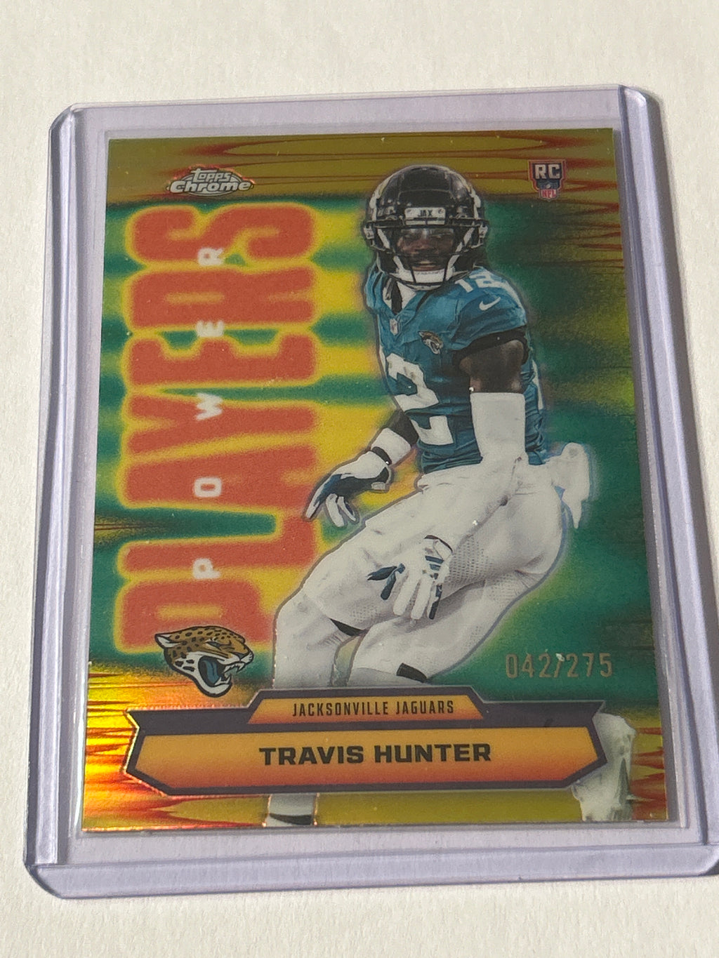 2025 Topps Chrome Travis Hunter RC Power Players Refractor 042/275 Jacksonville Jaguars Rookie