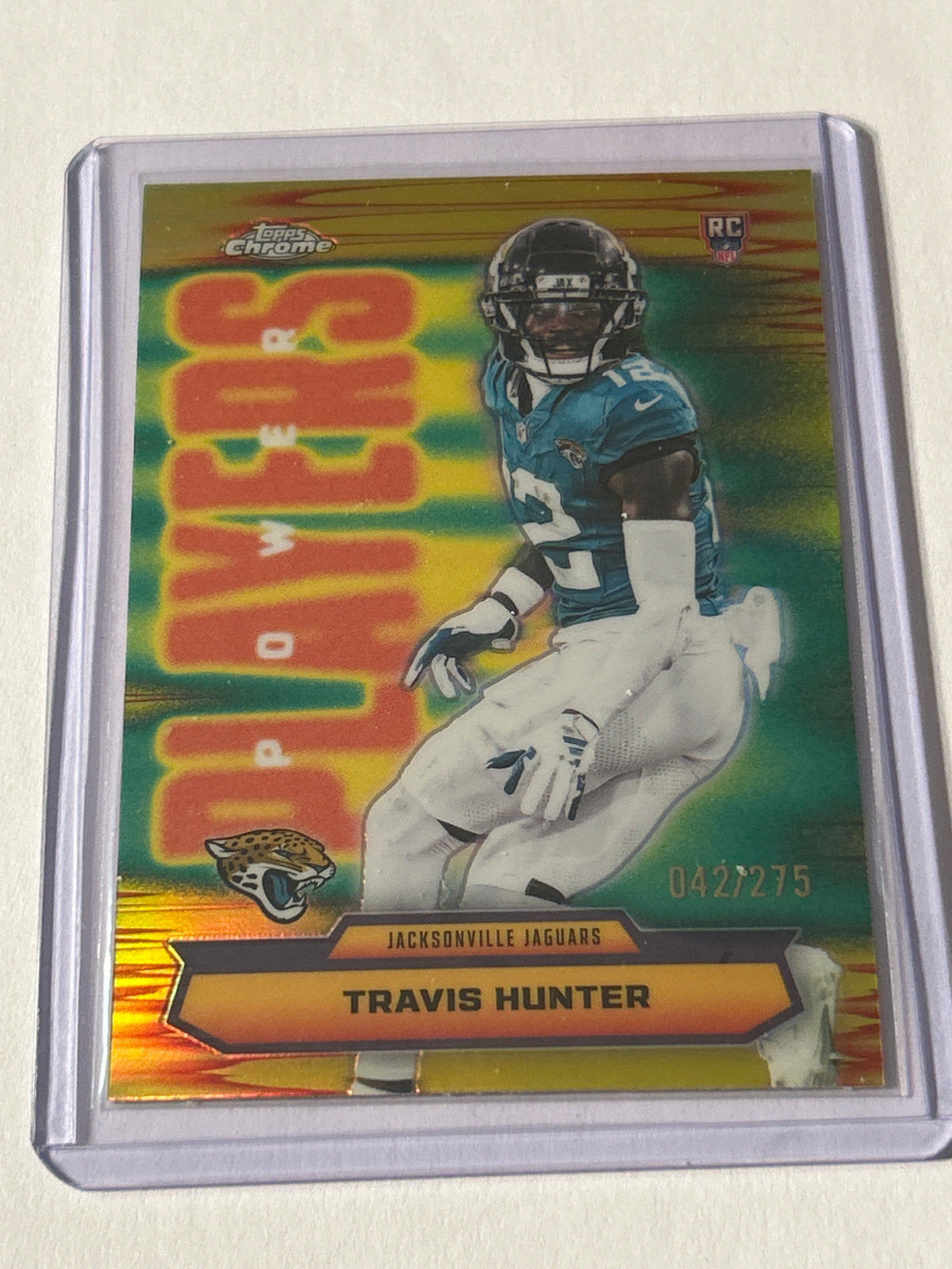 2025 Topps Chrome Travis Hunter RC Power Players Refractor 042/275 Jacksonville Jaguars Rookie