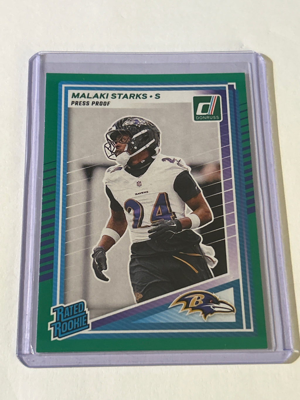 2025 Panini Donruss - Rated Rookie Malaki Starks #346 Press Proof Green (RC)