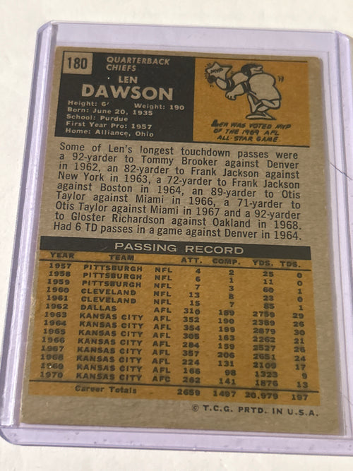1971 Topps - Len Dawson #180