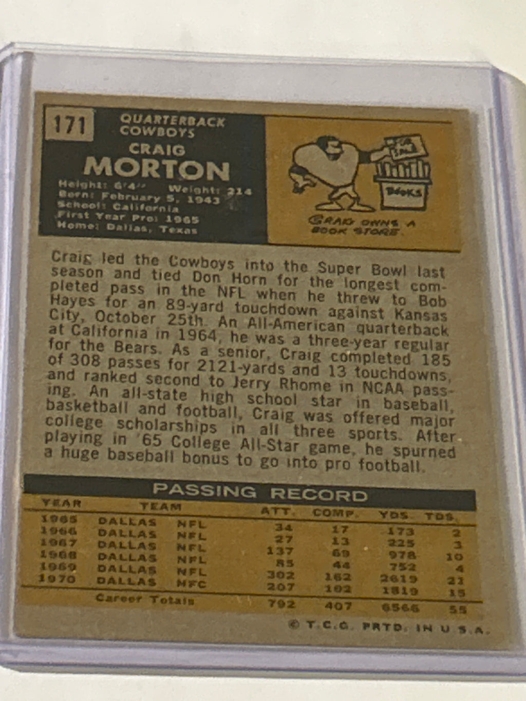 1971 Topps - Craig Morton #171