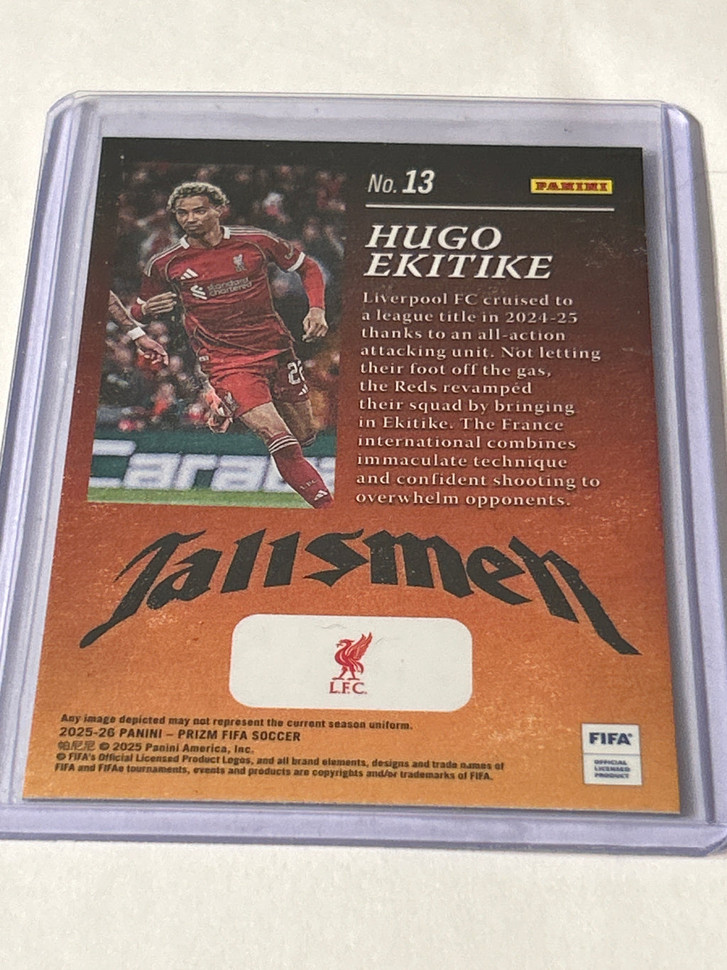 Hugo Ekitike – 2025‑26 Panini Prizm FIFA Talismen #13