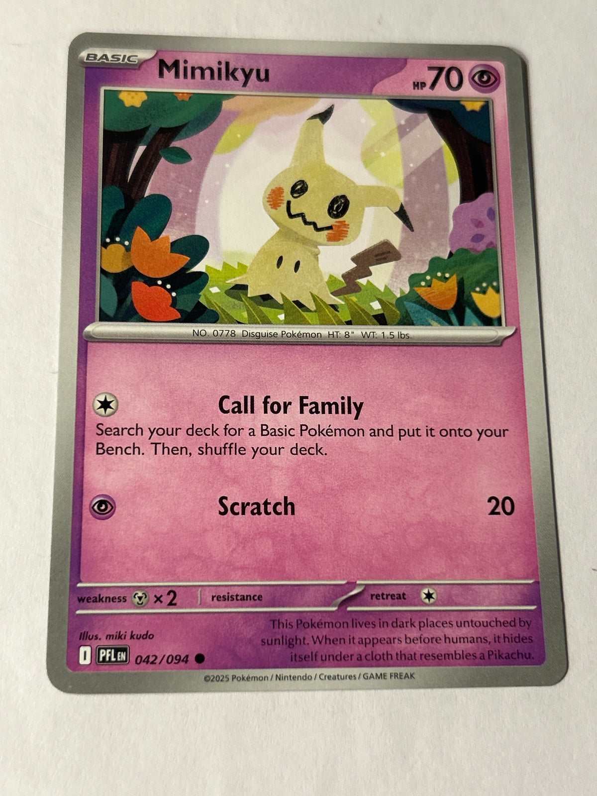 2025 Pokemon Phantasmal Flames Mimikyu #042/094 Common