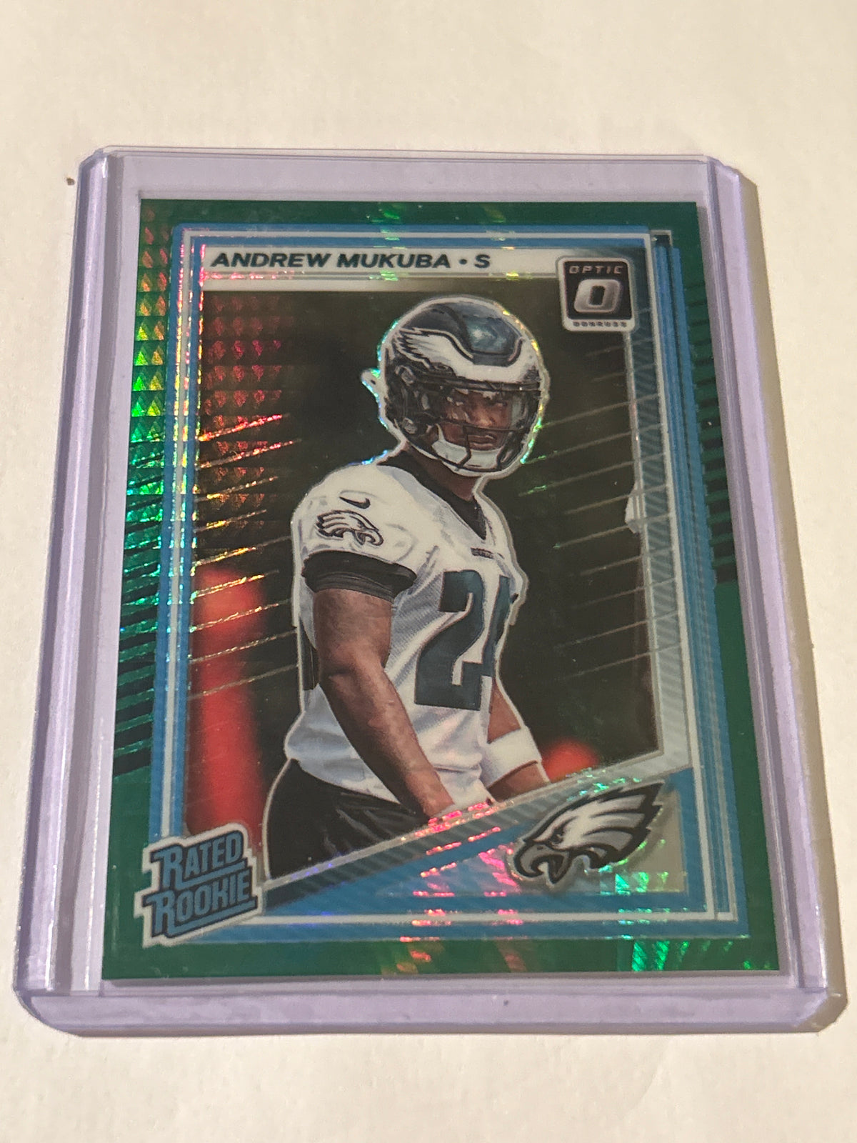 2025 Panini Donruss Optic - Rated Rookie Andrew Mukuba #297 Green Hyper Prizm...