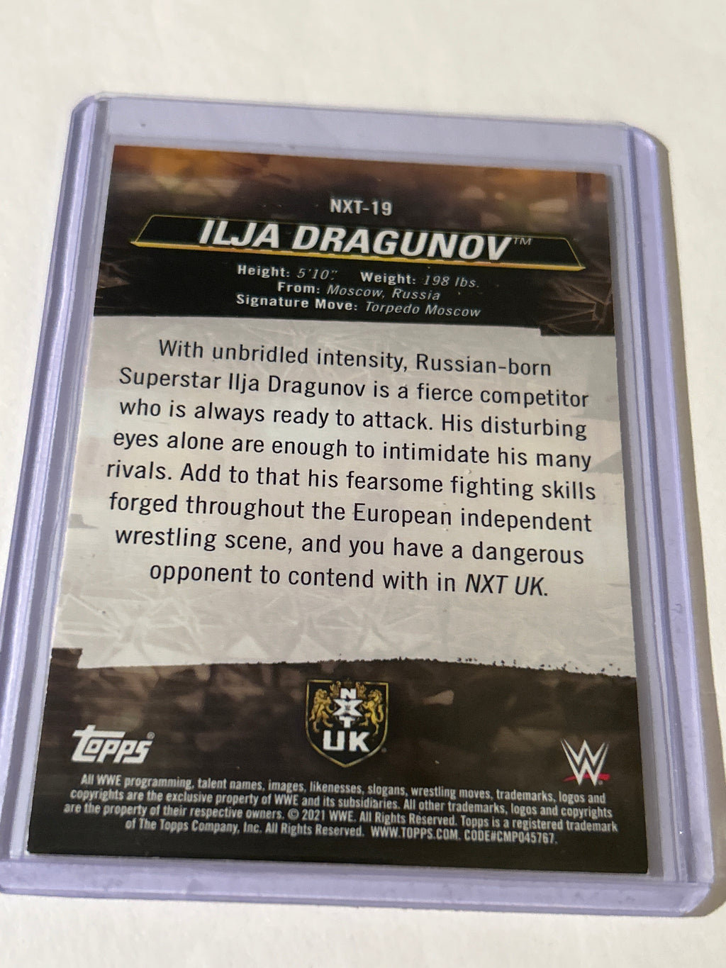 2021 Topps WWE - We are NXT -Ilja Dragunov- #NXT-19 (RC)