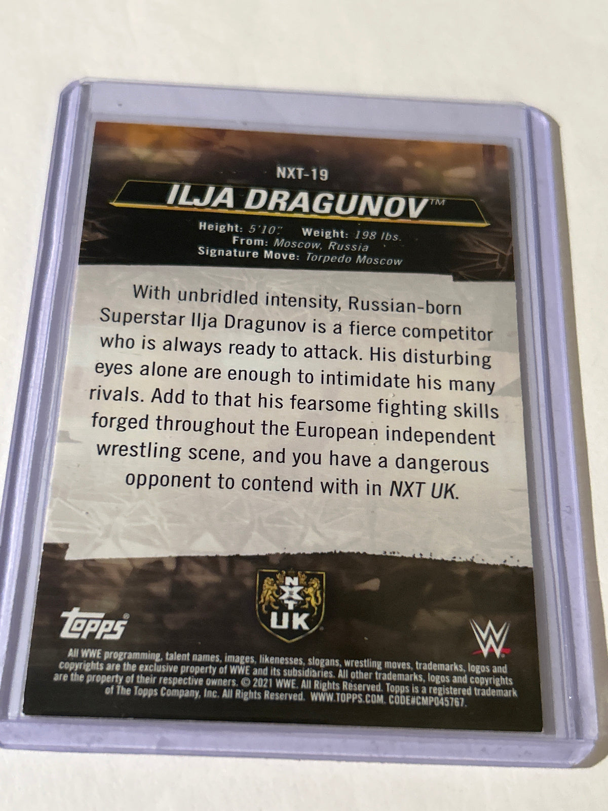 2021 Topps WWE - We are NXT -Ilja Dragunov- #NXT-19 (RC)