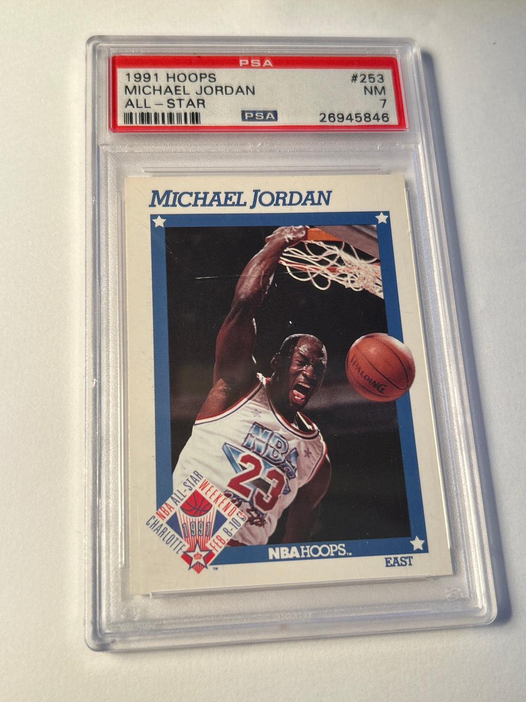 1991 NBA Hoops #253 Michael Jordan All Star PSA 7 NM