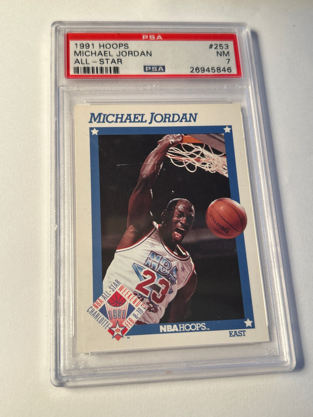 1991 NBA Hoops #253 Michael Jordan All Star PSA 7 NM