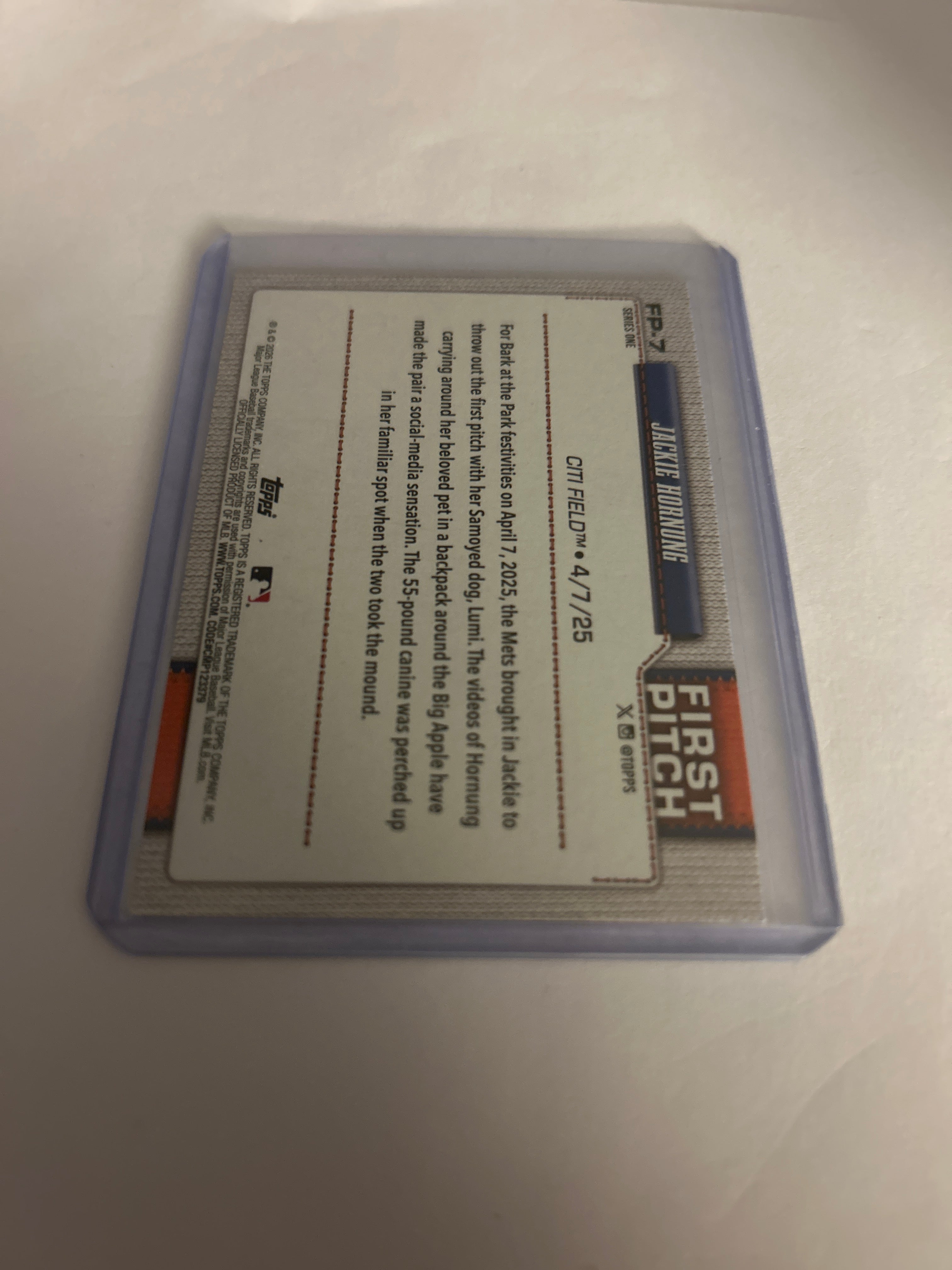 2026 Topps Series 1 - 2025 First Pitch New York Mets #FP-7