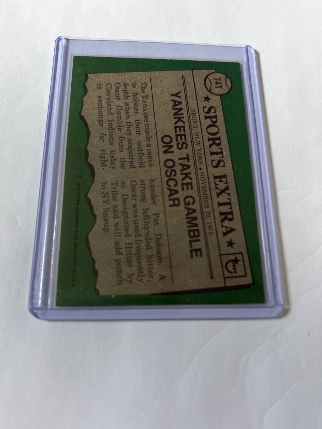 1976 Topps - Traded Oscar Gamble #74T