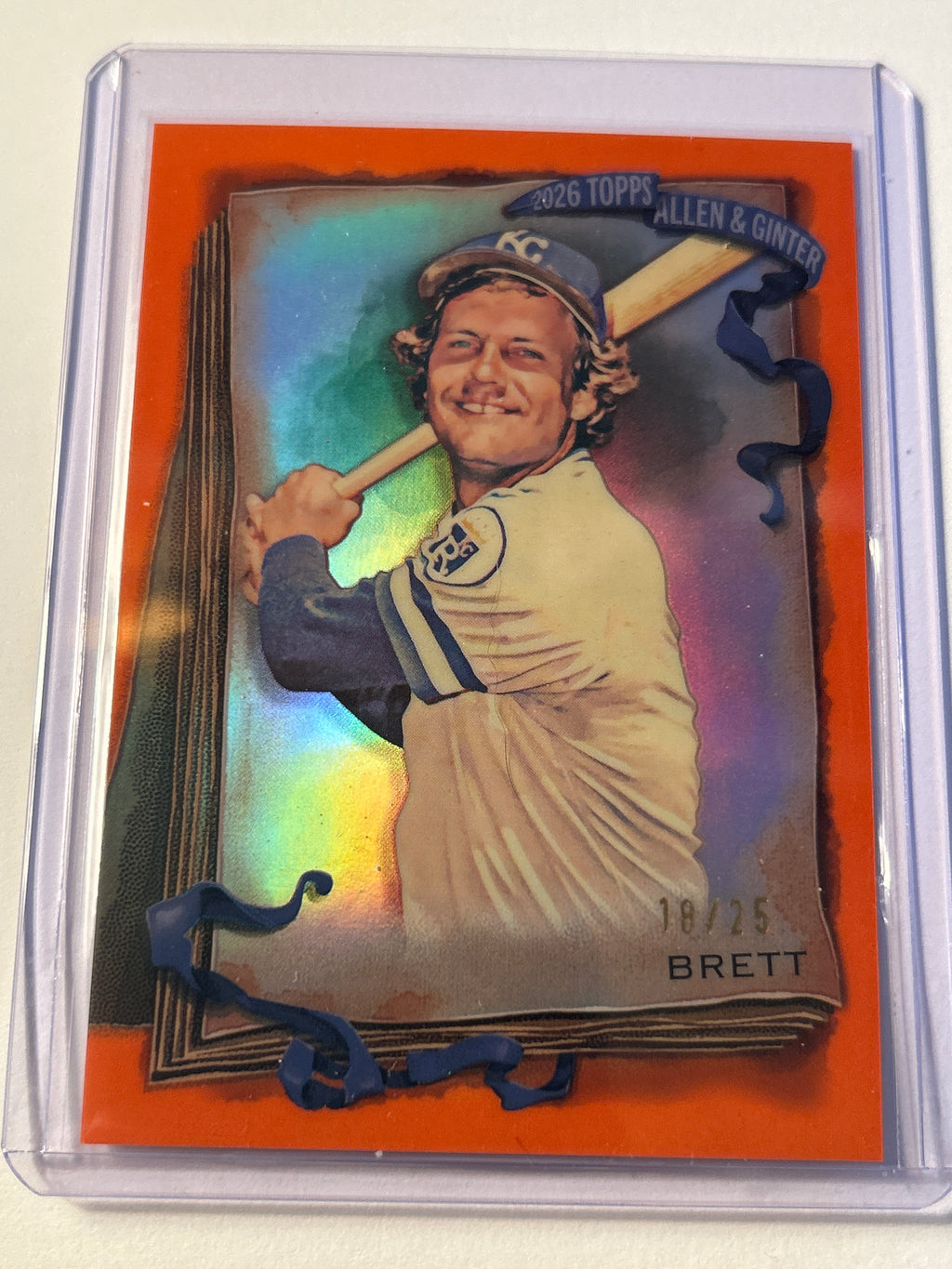 2026 Topps Allen & Ginter #31 George Brett Orange Refractor 18/25 Kansas City Royals HOF