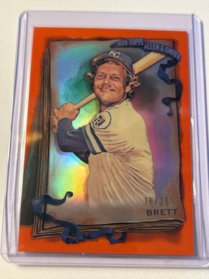 2026 Topps Allen & Ginter #31 George Brett Orange Refractor 18/25 Kansas City Royals HOF
