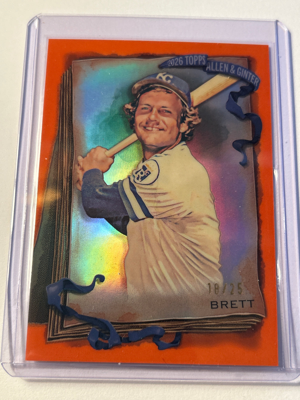2026 Topps Allen & Ginter #31 George Brett Orange Refractor 18/25 Kansas City Royals HOF