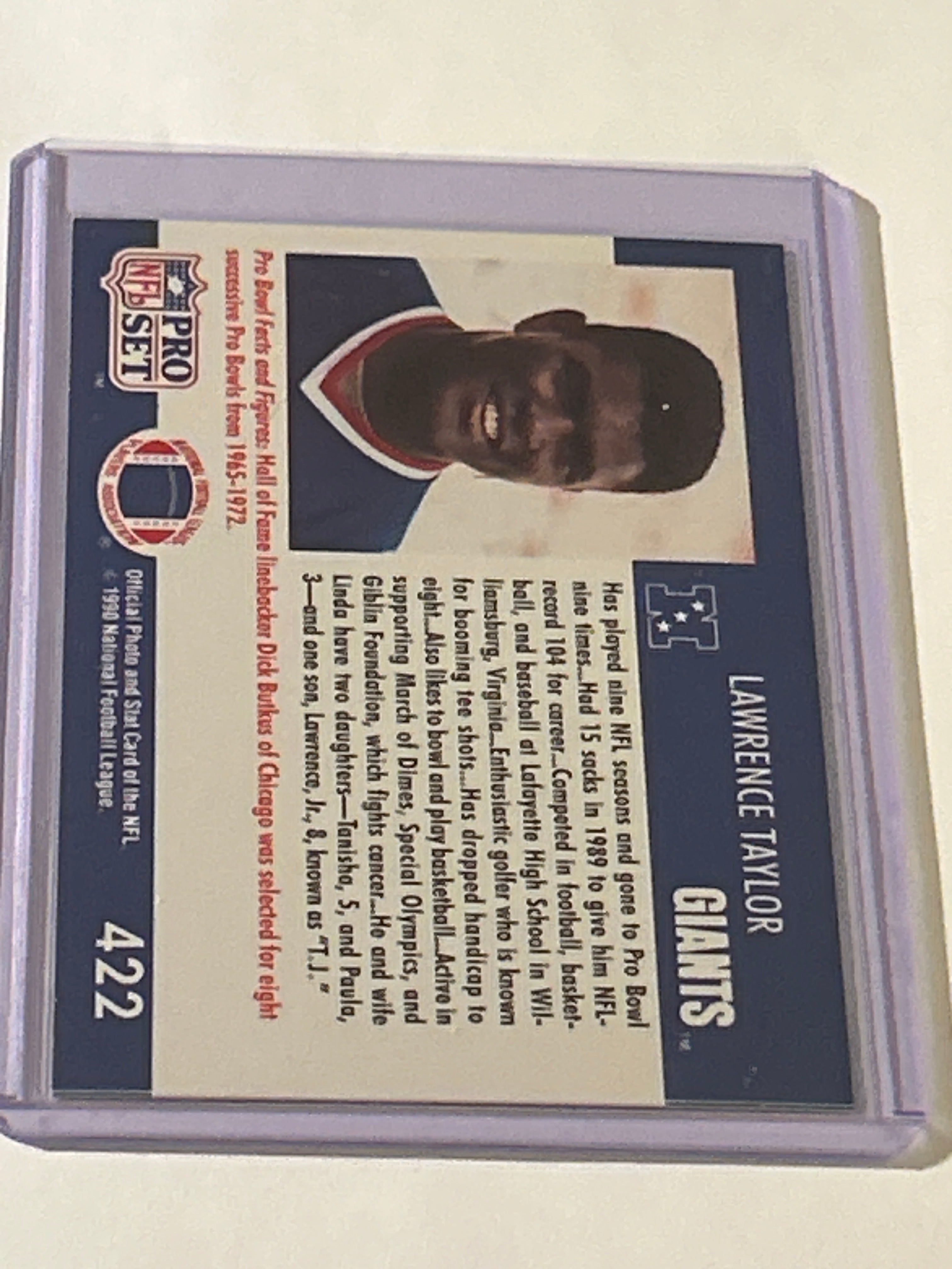 1990 Pro Set - Pro Bowl Lawrence Taylor #422