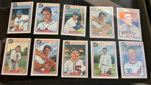 1983 Donruss Hall of Fame Heroes 10 Card Lot Ty Cobb Josh Gibson Stan Musial Walter Johnson Roy Campanella HOF
