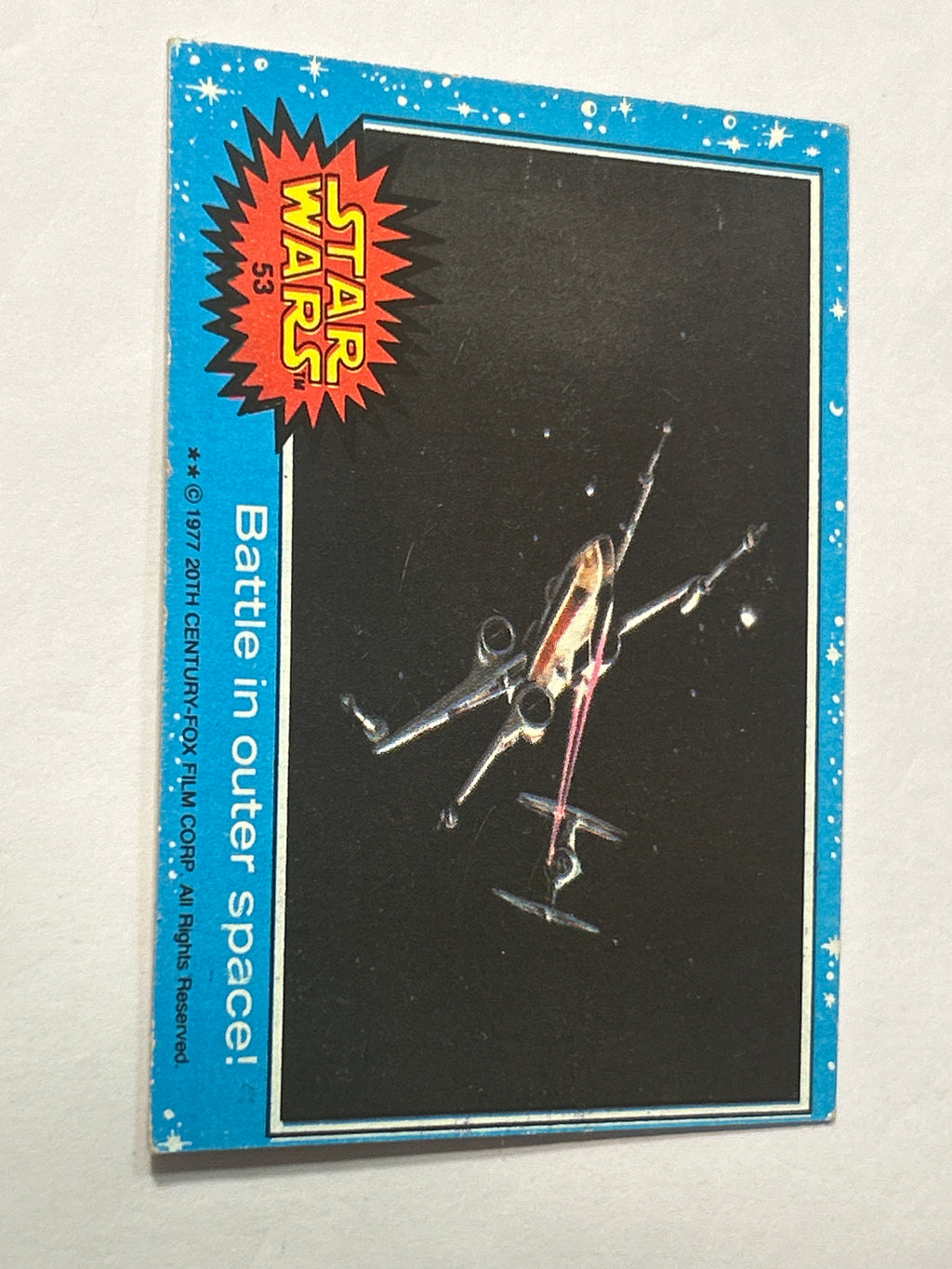 1977 Topps Star Wars Series 1 Blue #53 Battle in Outer Space! (Puzzle Back)
