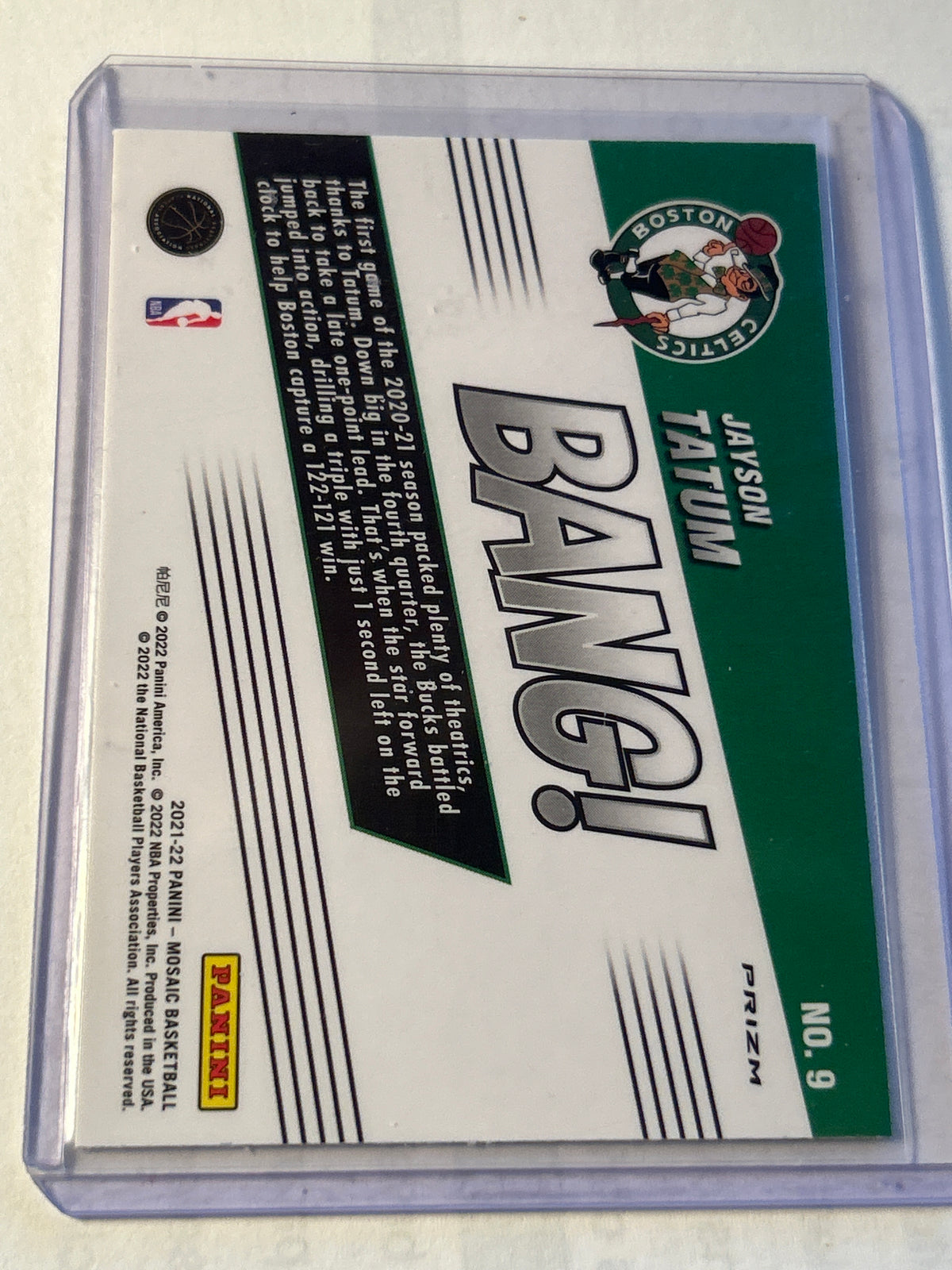 2020-21 Panini Mosaic Bang! Jayson Tatum Mosaic Prizm Celtics